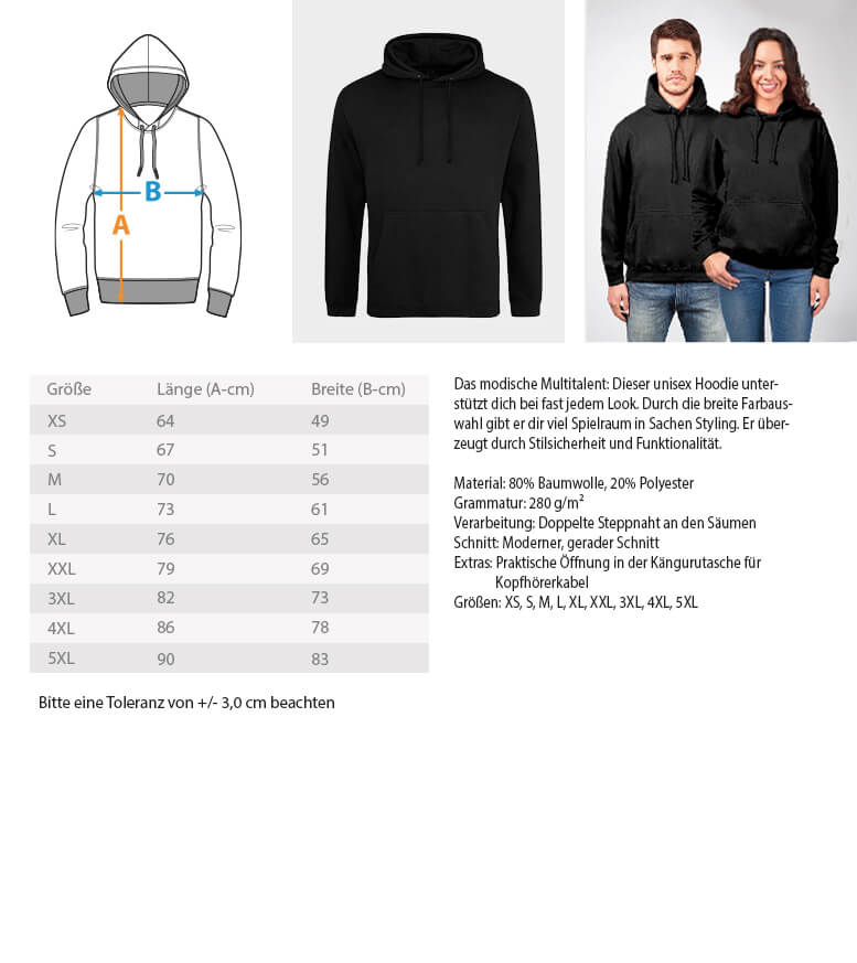 Unisex hoodie sizing discount