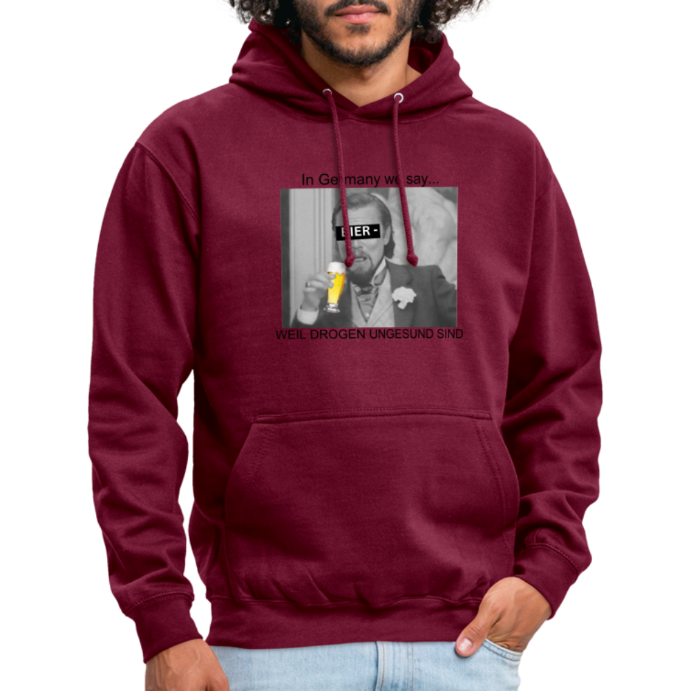 BIER WEIL DORGEN UNGESUND - Unisex Hoodie - Bordeaux