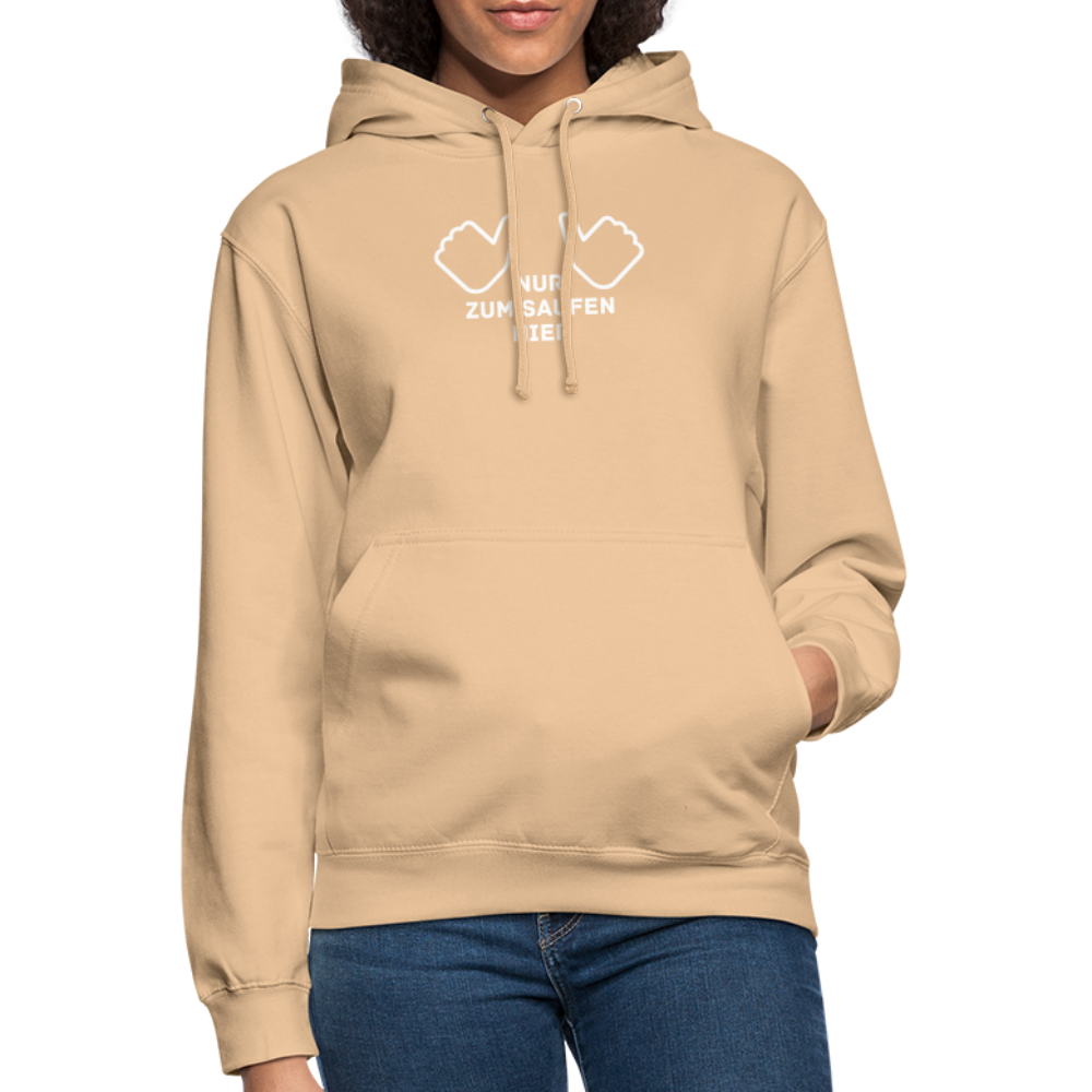 NUR ZUM SAUFEN HIER - Unisex Hoodie - Beige