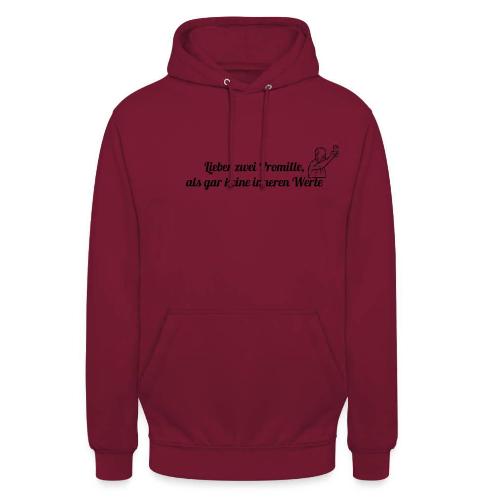 LIEBER ZWEI PROMILLE - Unisex Hoodie - Bordeaux