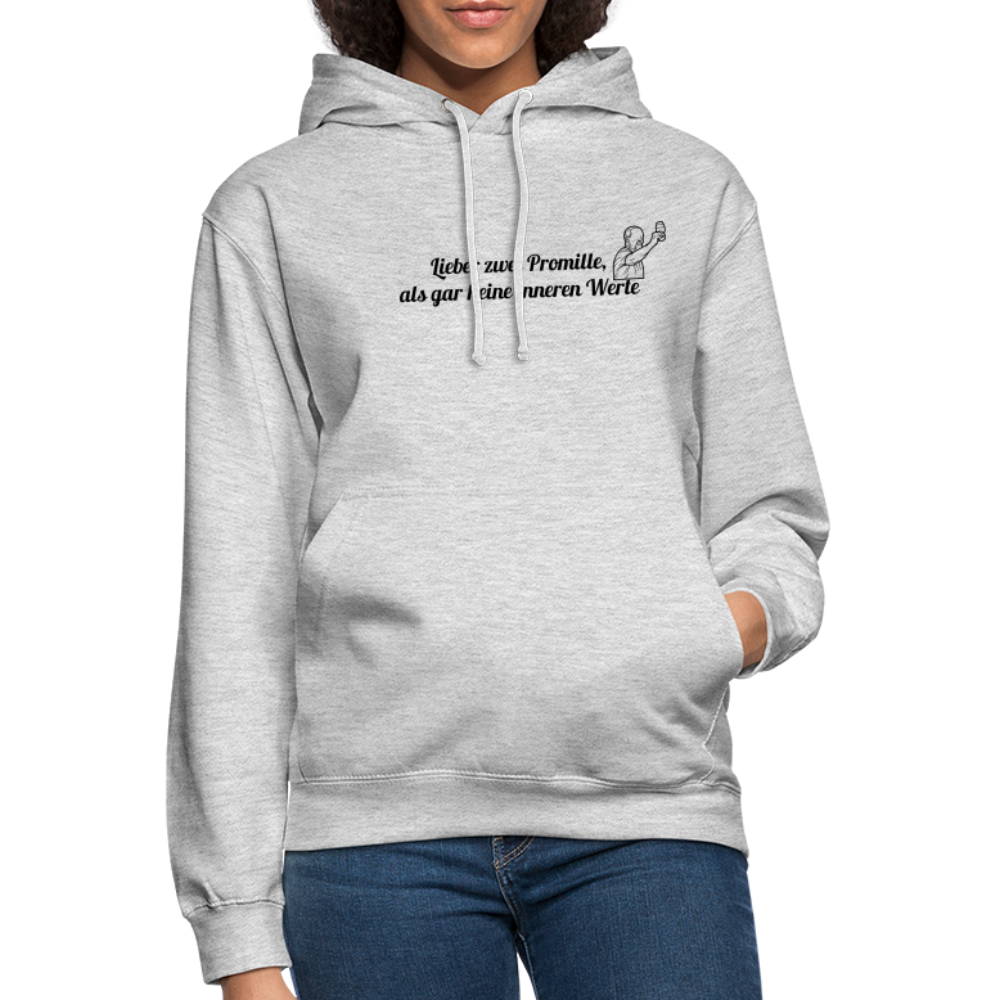 LIEBER ZWEI PROMILLE - Unisex Hoodie - Hellgrau meliert