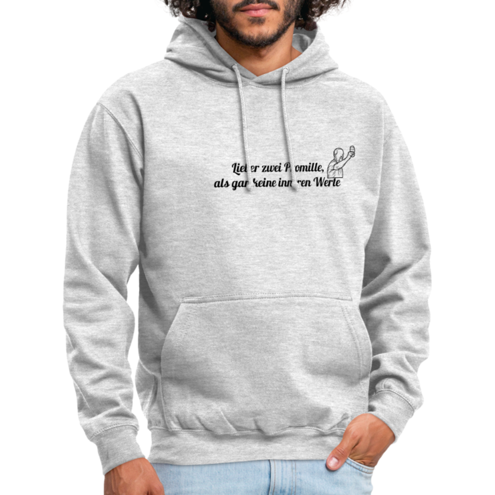 LIEBER ZWEI PROMILLE - Unisex Hoodie - Hellgrau meliert