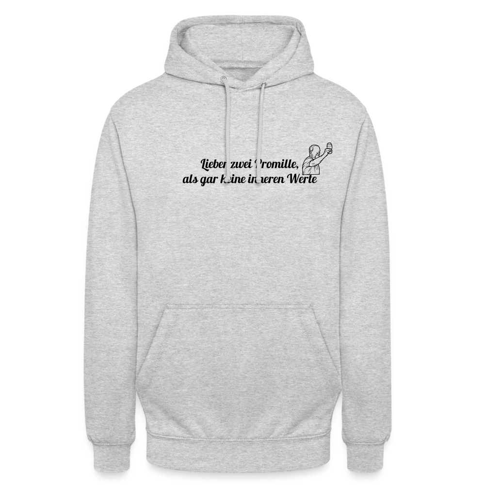 LIEBER ZWEI PROMILLE - Unisex Hoodie - Hellgrau meliert