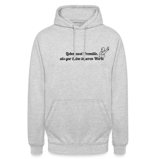 LIEBER ZWEI PROMILLE - Unisex Hoodie - Hellgrau meliert