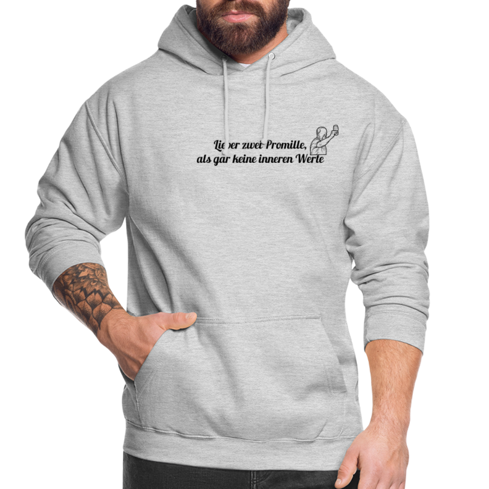 LIEBER ZWEI PROMILLE - Unisex Hoodie - Hellgrau meliert