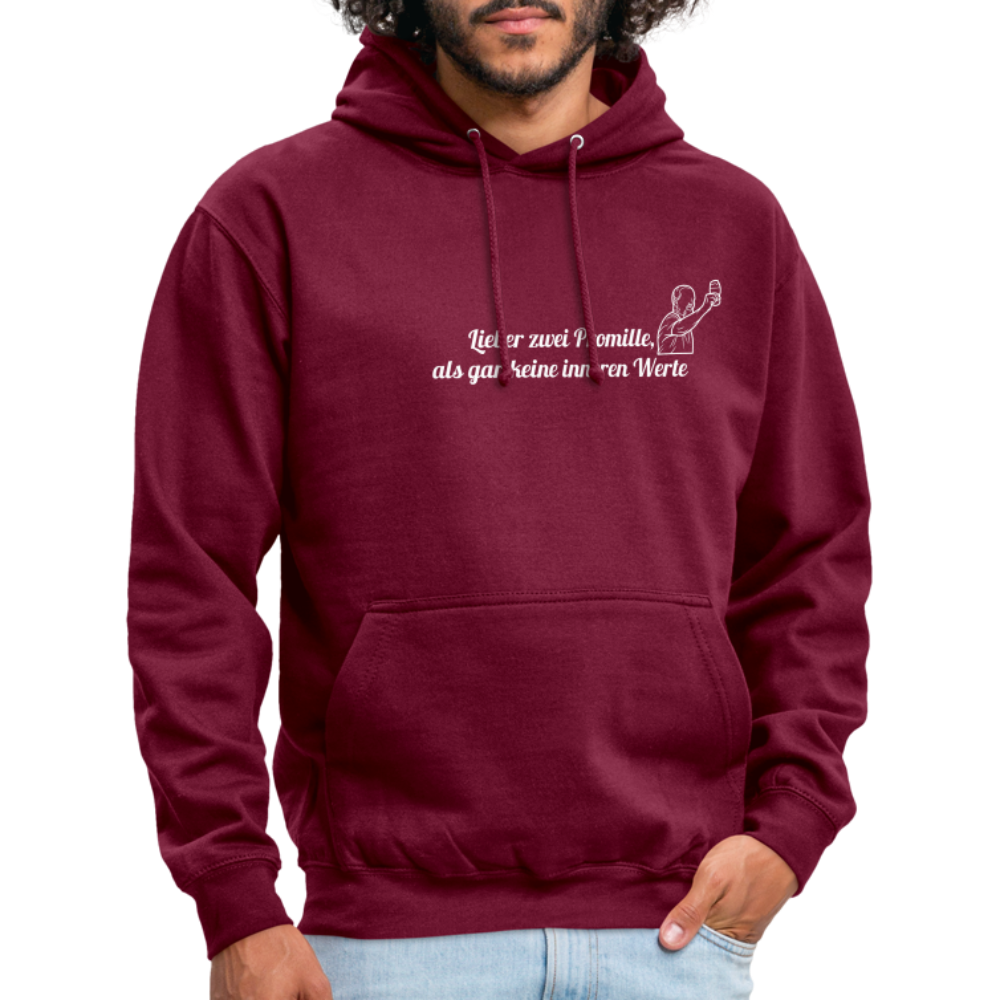 LIEBER ZWEI PROMILLE - Unisex Hoodie - Bordeaux