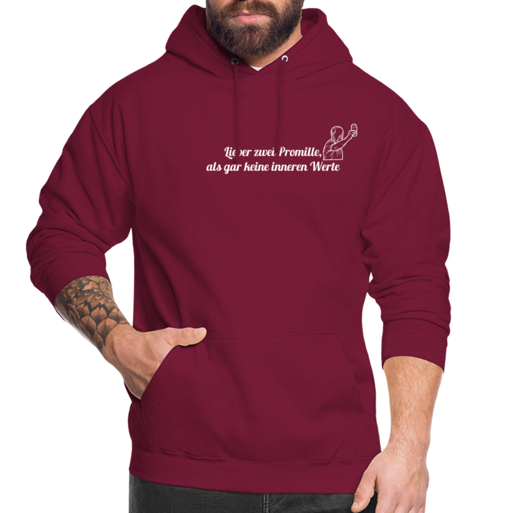 LIEBER ZWEI PROMILLE - Unisex Hoodie - Bordeaux