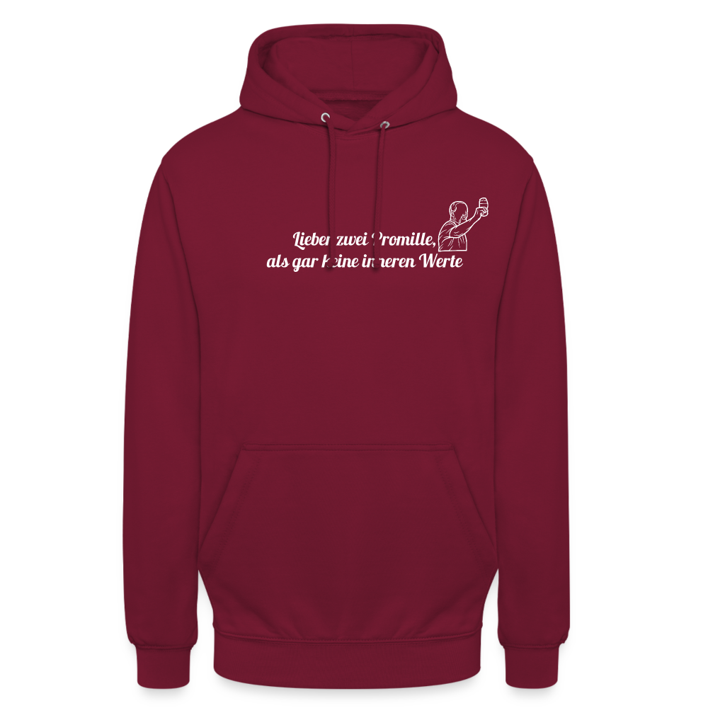 LIEBER ZWEI PROMILLE - Unisex Hoodie - Bordeaux