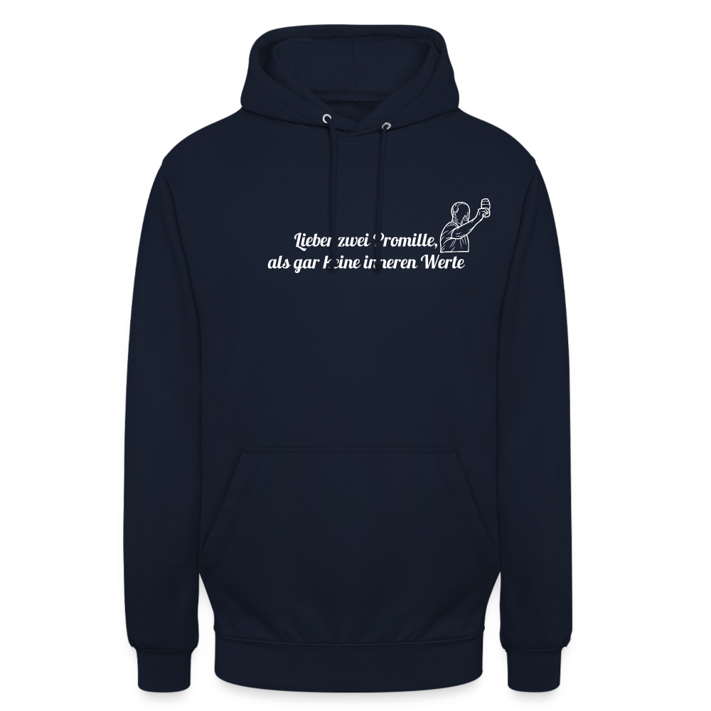 LIEBER ZWEI PROMILLE - Unisex Hoodie - Navy