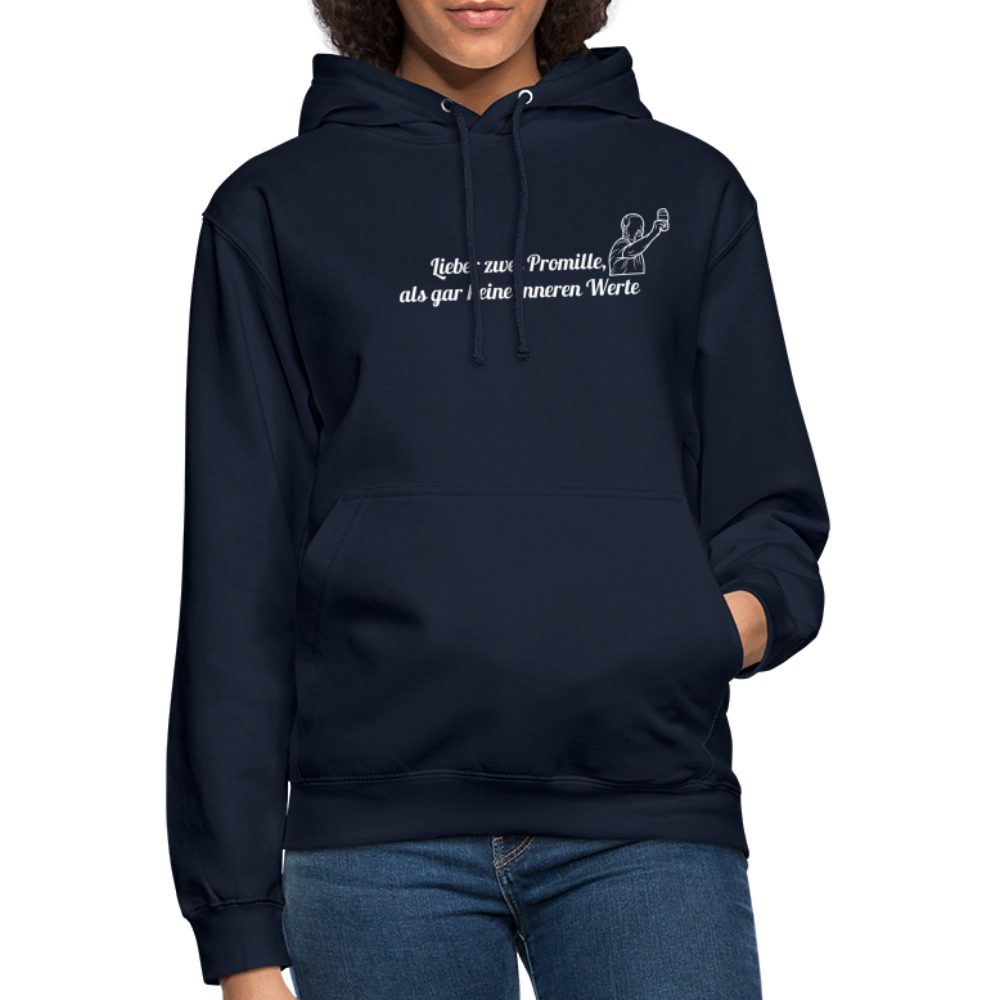 LIEBER ZWEI PROMILLE - Unisex Hoodie - Navy