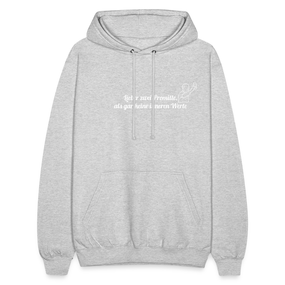 LIEBER ZWEI PROMILLE - Unisex Hoodie - Hellgrau meliert