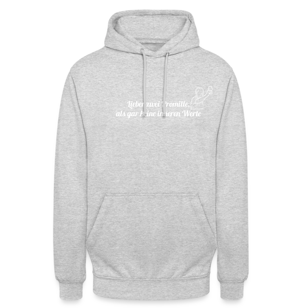 LIEBER ZWEI PROMILLE - Unisex Hoodie - Hellgrau meliert