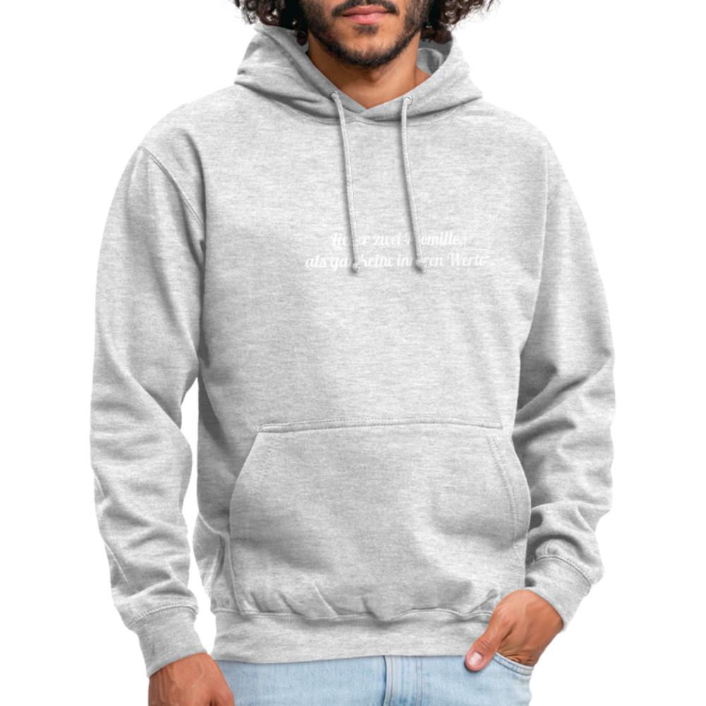 LIEBER ZWEI PROMILLE - Unisex Hoodie - Hellgrau meliert