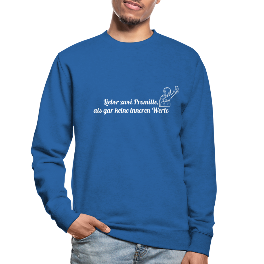 LIEBER ZWEI PROMILLE - Unisex Pullover - Royalblau