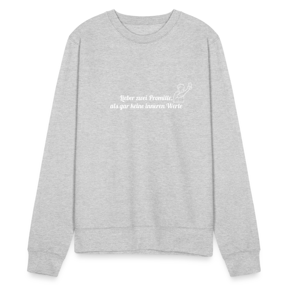 LIEBER ZWEI PROMILLE - Unisex Pullover - Weißgrau meliert