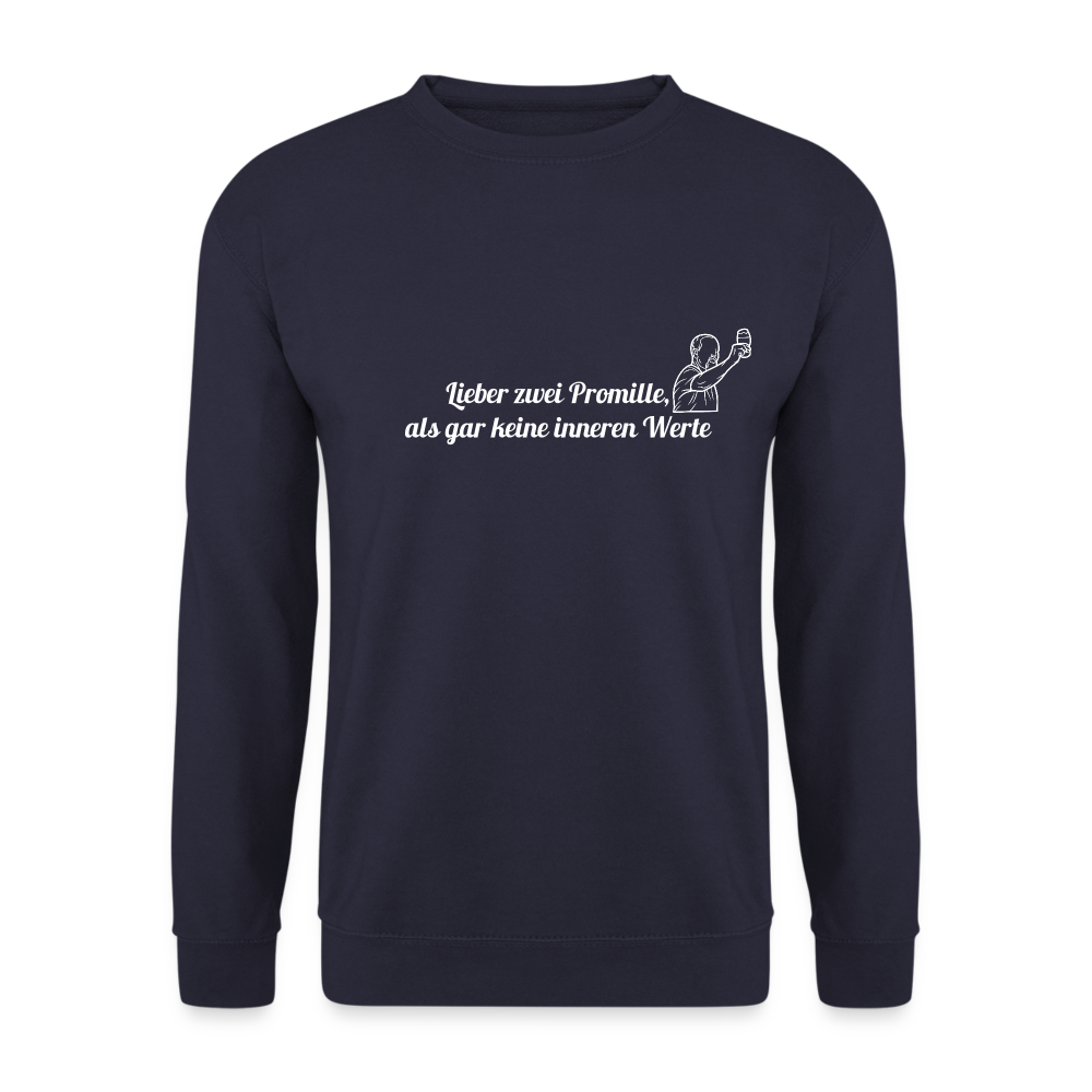 LIEBER ZWEI PROMILLE - Unisex Pullover - Navy