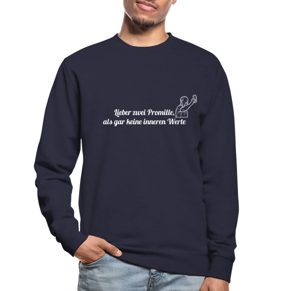 LIEBER ZWEI PROMILLE - Unisex Pullover - Navy