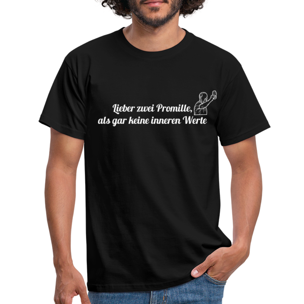 LIEBER ZWEI PROMILLE - Herren T-Shirt - Schwarz