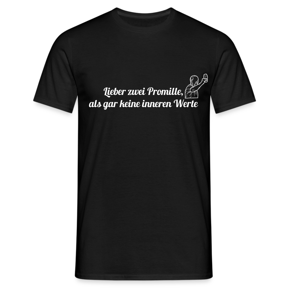 LIEBER ZWEI PROMILLE - Herren T-Shirt - Schwarz