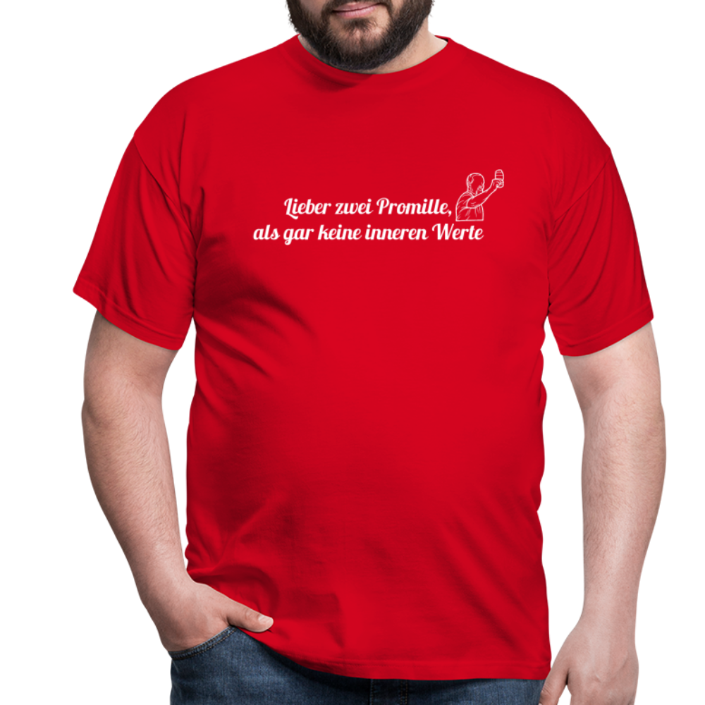 LIEBER ZWEI PROMILLE - Herren T-Shirt - Rot