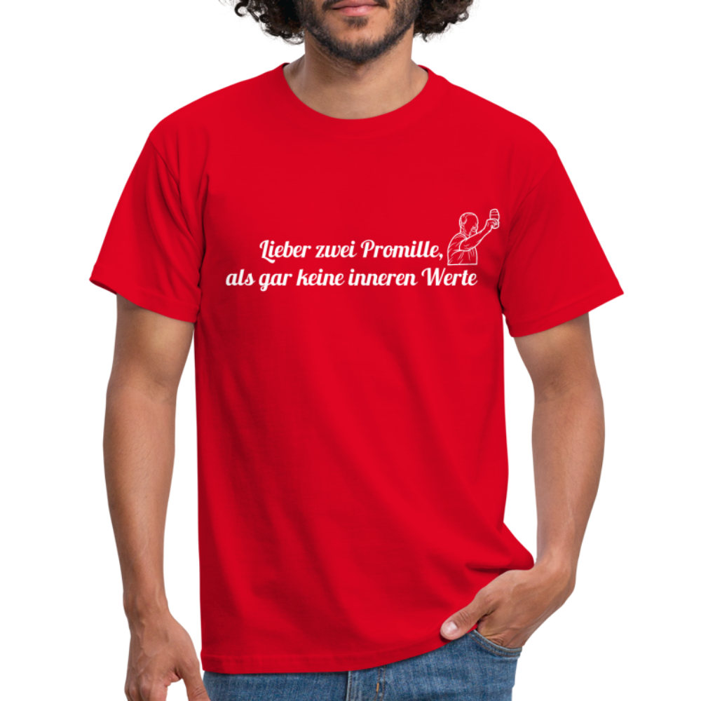 LIEBER ZWEI PROMILLE - Herren T-Shirt - Rot