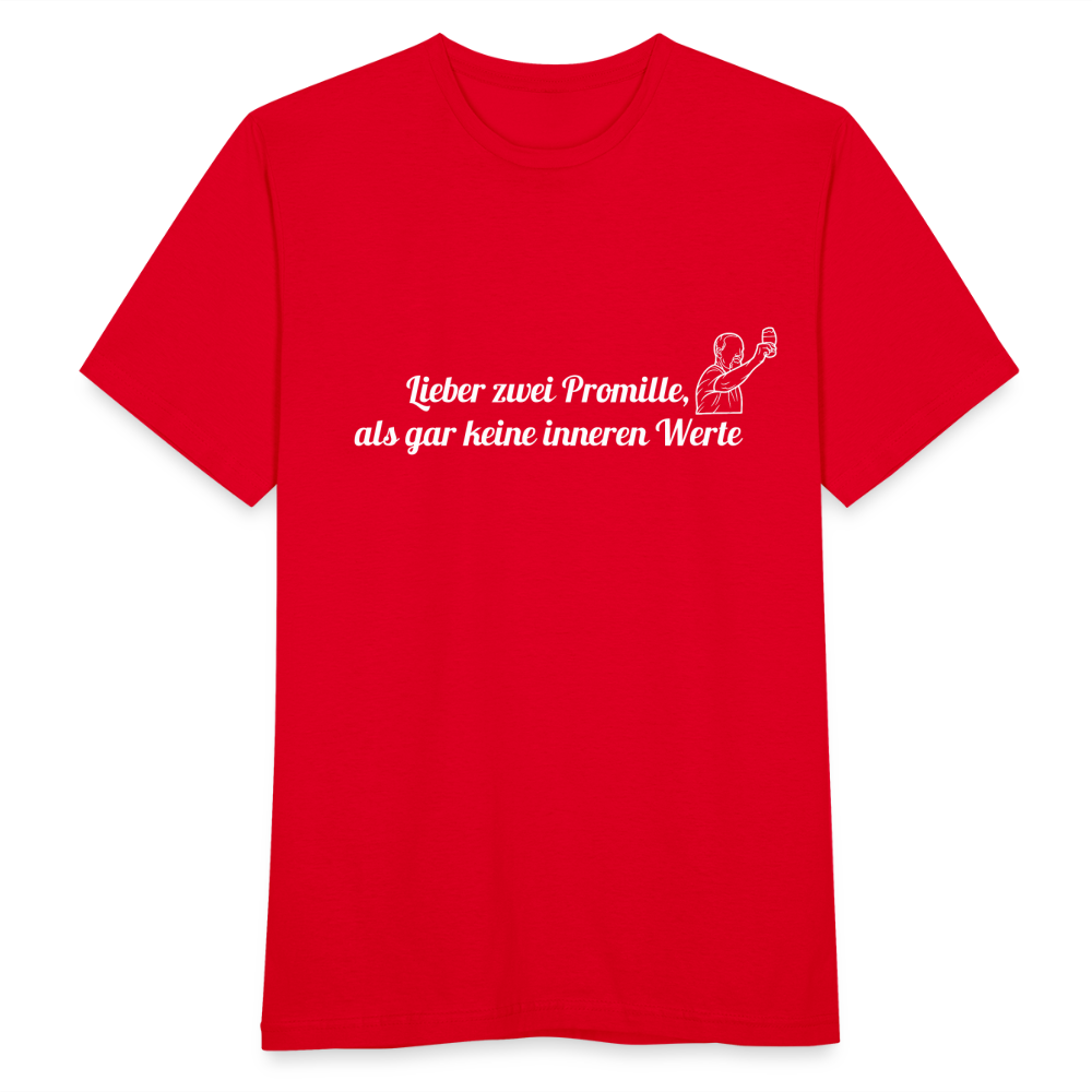 LIEBER ZWEI PROMILLE - Herren T-Shirt - Rot