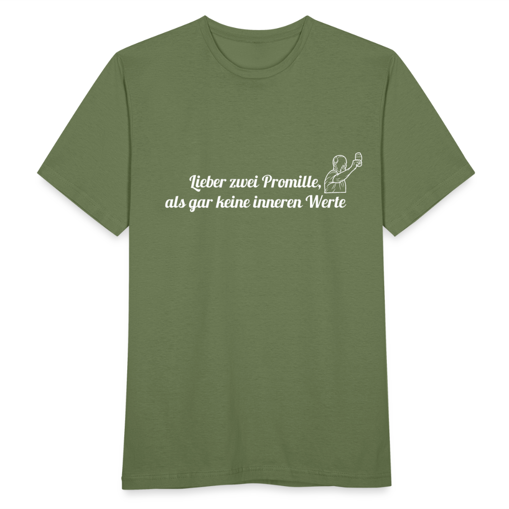 LIEBER ZWEI PROMILLE - Herren T-Shirt - Militärgrün