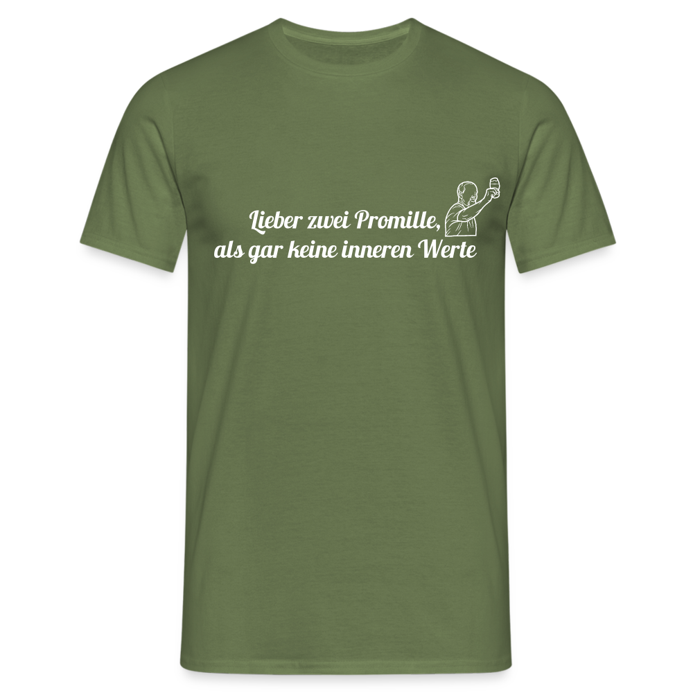 LIEBER ZWEI PROMILLE - Herren T-Shirt - Militärgrün