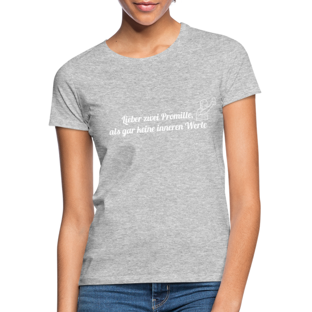 LIEBER ZWEI PROMILLE - Damen T-Shirt - Grau meliert