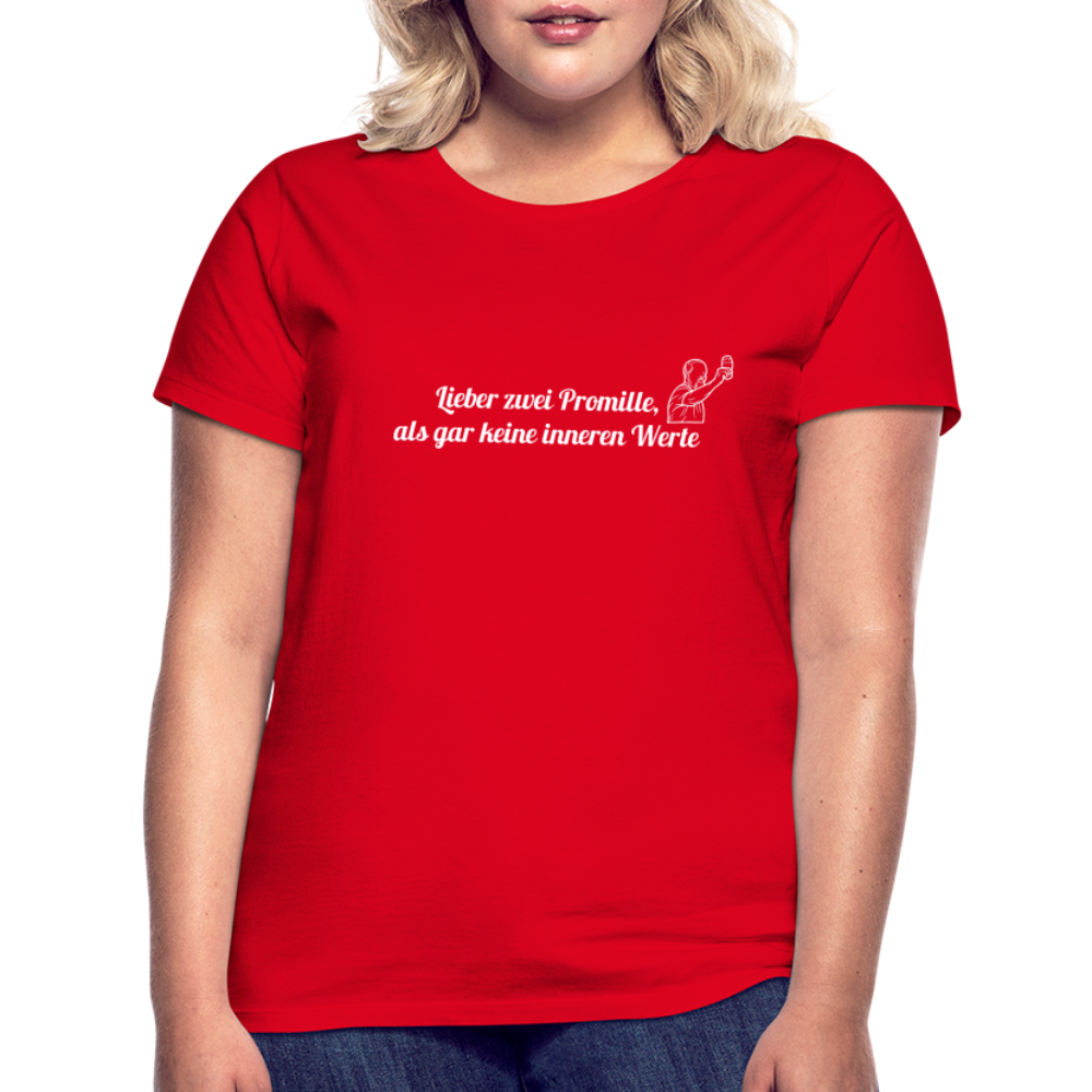 LIEBER ZWEI PROMILLE - Damen T-Shirt - Rot