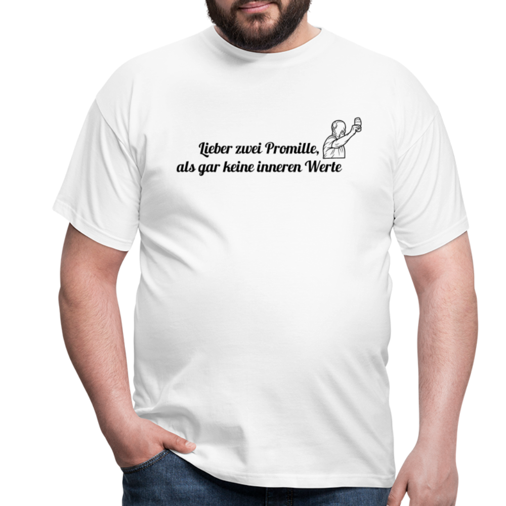 LIEBER ZWEI PROMILLE - Herren T-Shirt - weiß