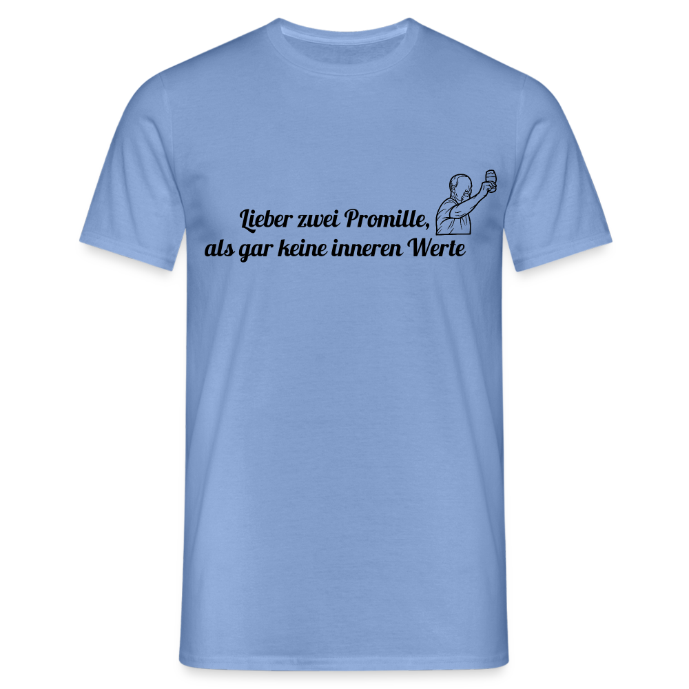 LIEBER ZWEI PROMILLE - Herren T-Shirt - carolina blue