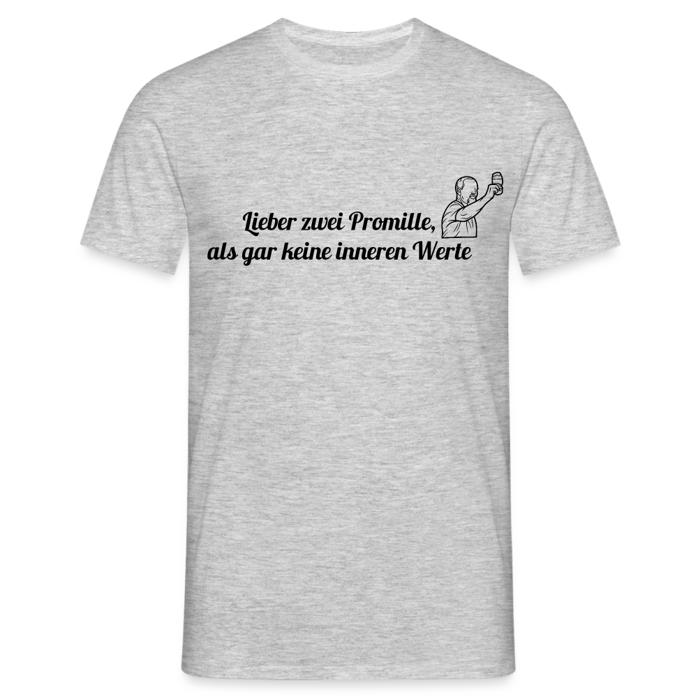 LIEBER ZWEI PROMILLE - Herren T-Shirt - Grau meliert