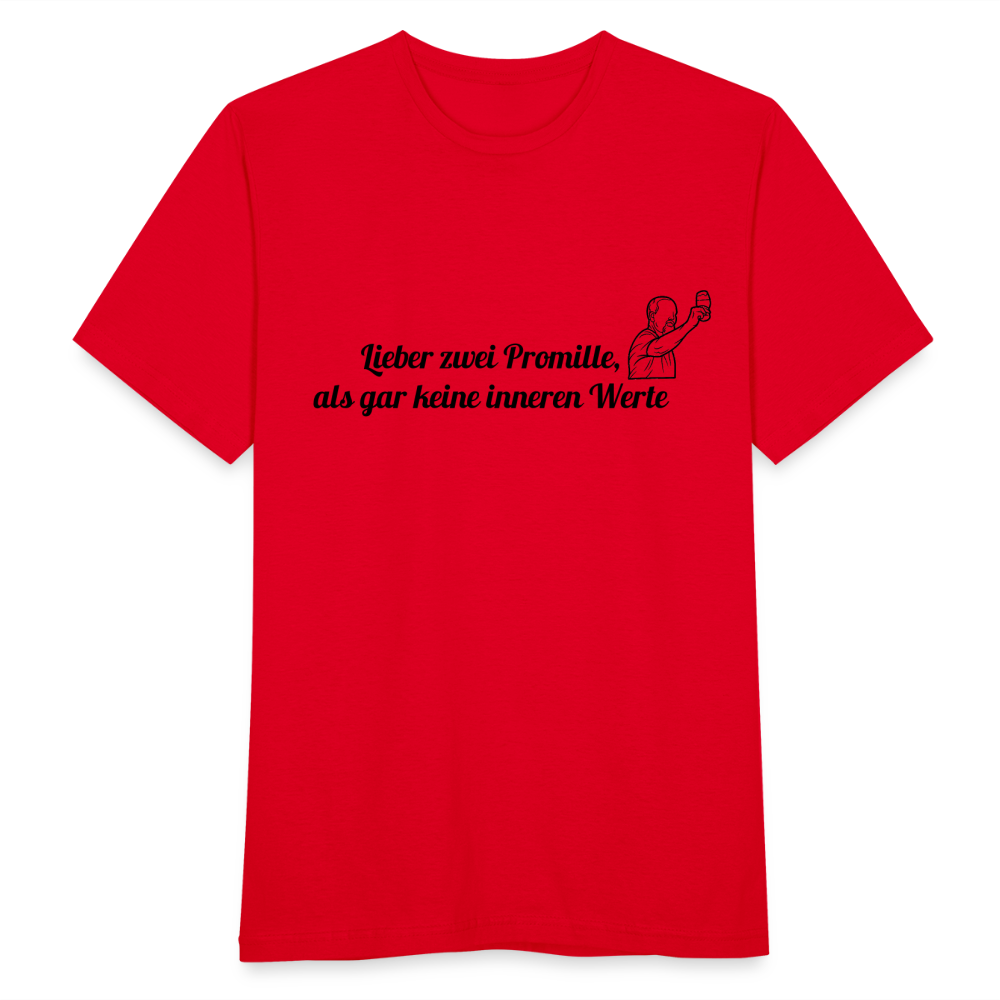 LIEBER ZWEI PROMILLE - Herren T-Shirt - Rot