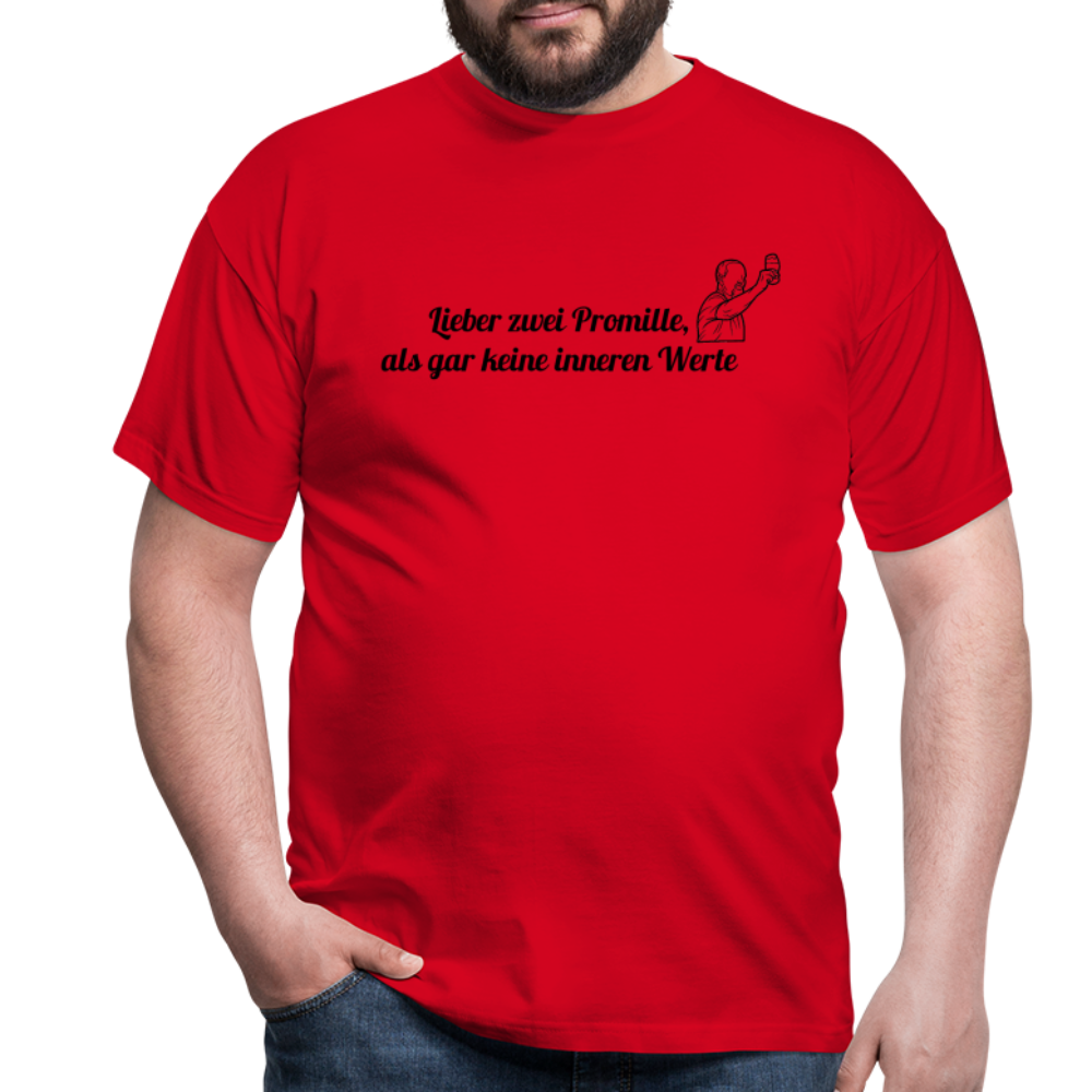 LIEBER ZWEI PROMILLE - Herren T-Shirt - Rot