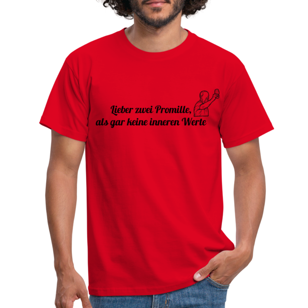 LIEBER ZWEI PROMILLE - Herren T-Shirt - Rot