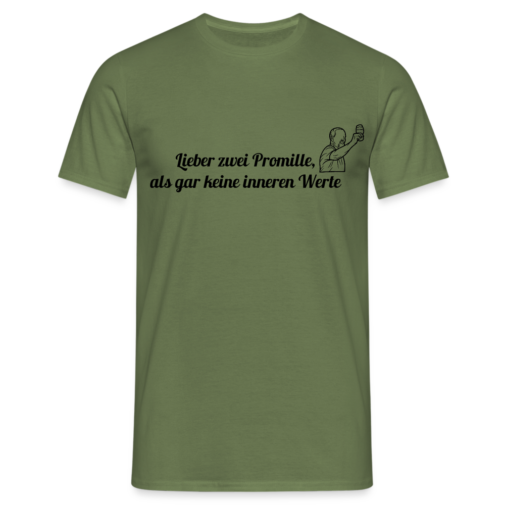 LIEBER ZWEI PROMILLE - Herren T-Shirt - Militärgrün