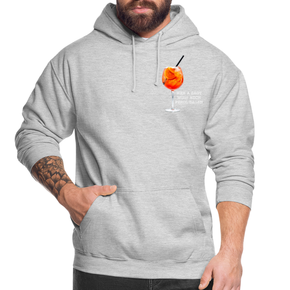 WER A SAGT - Unisex Hoodie - Hellgrau meliert