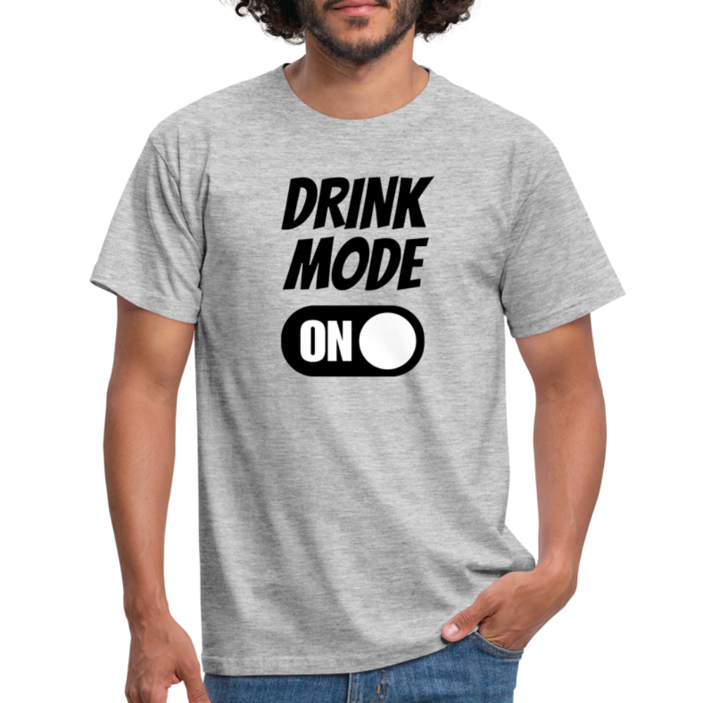 DRINK MODE ON - Herren T-Shirt - Grau meliert