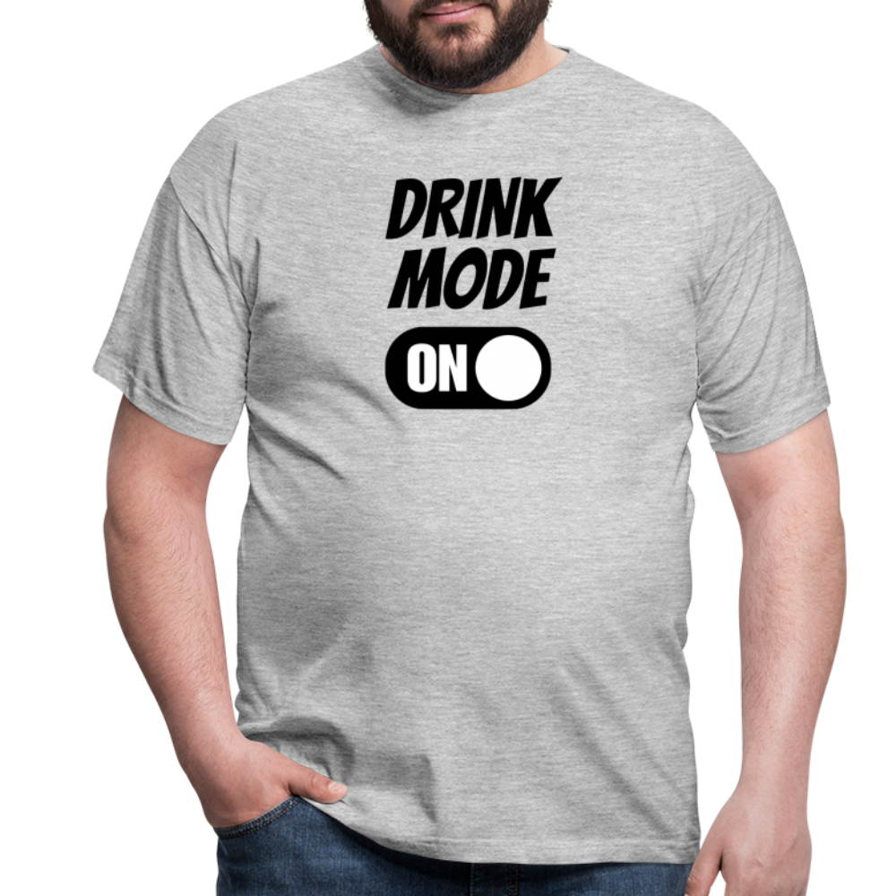 DRINK MODE ON - Herren T-Shirt - Grau meliert