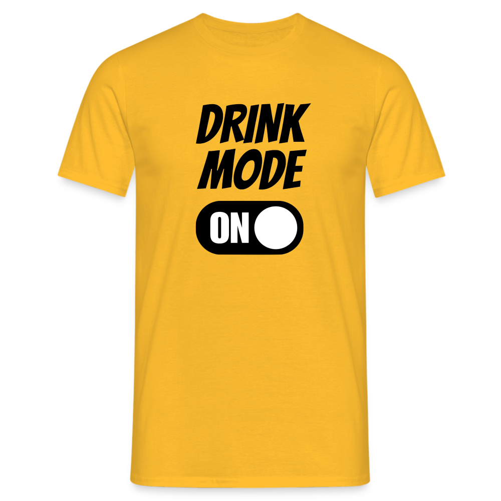 DRINK MODE ON - Herren T-Shirt - Gelb