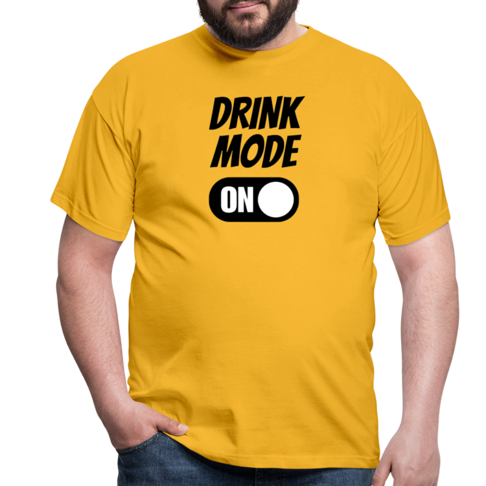 DRINK MODE ON - Herren T-Shirt - Gelb