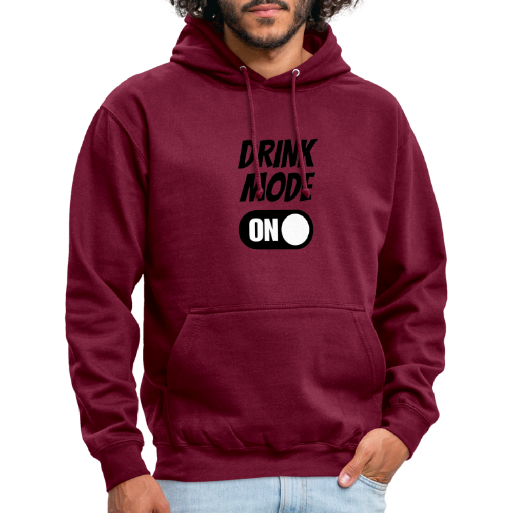 DRINK MODE ON - Unisex Hoodie - Bordeaux