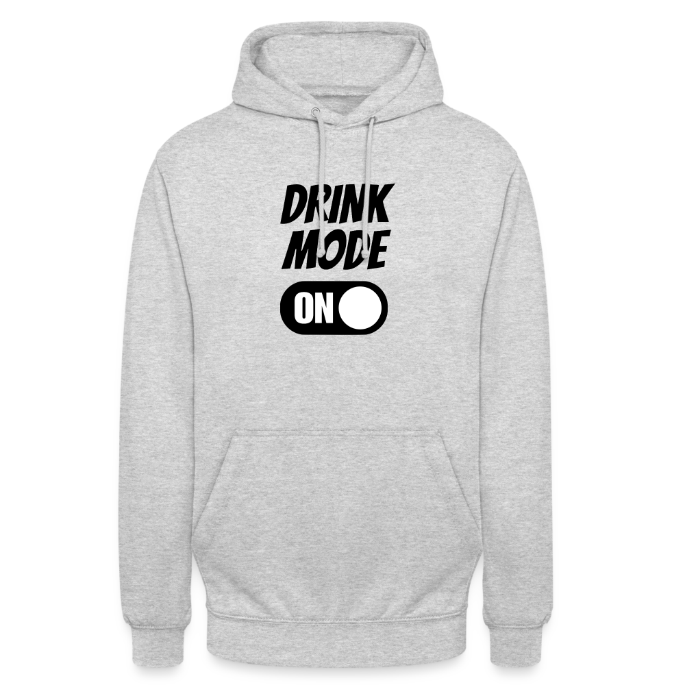 DRINK MODE ON - Unisex Hoodie - Hellgrau meliert