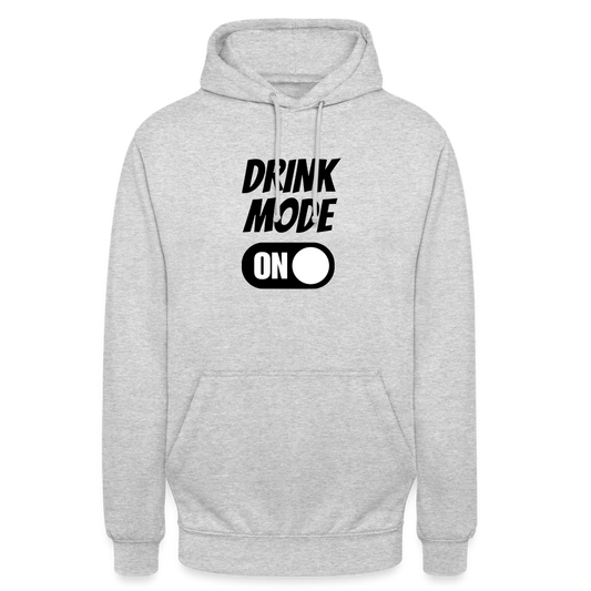 DRINK MODE ON - Unisex Hoodie - Hellgrau meliert