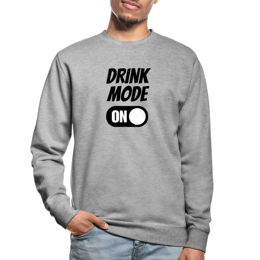 DRINK MODE ON - Unisex Pullover - Weißgrau meliert