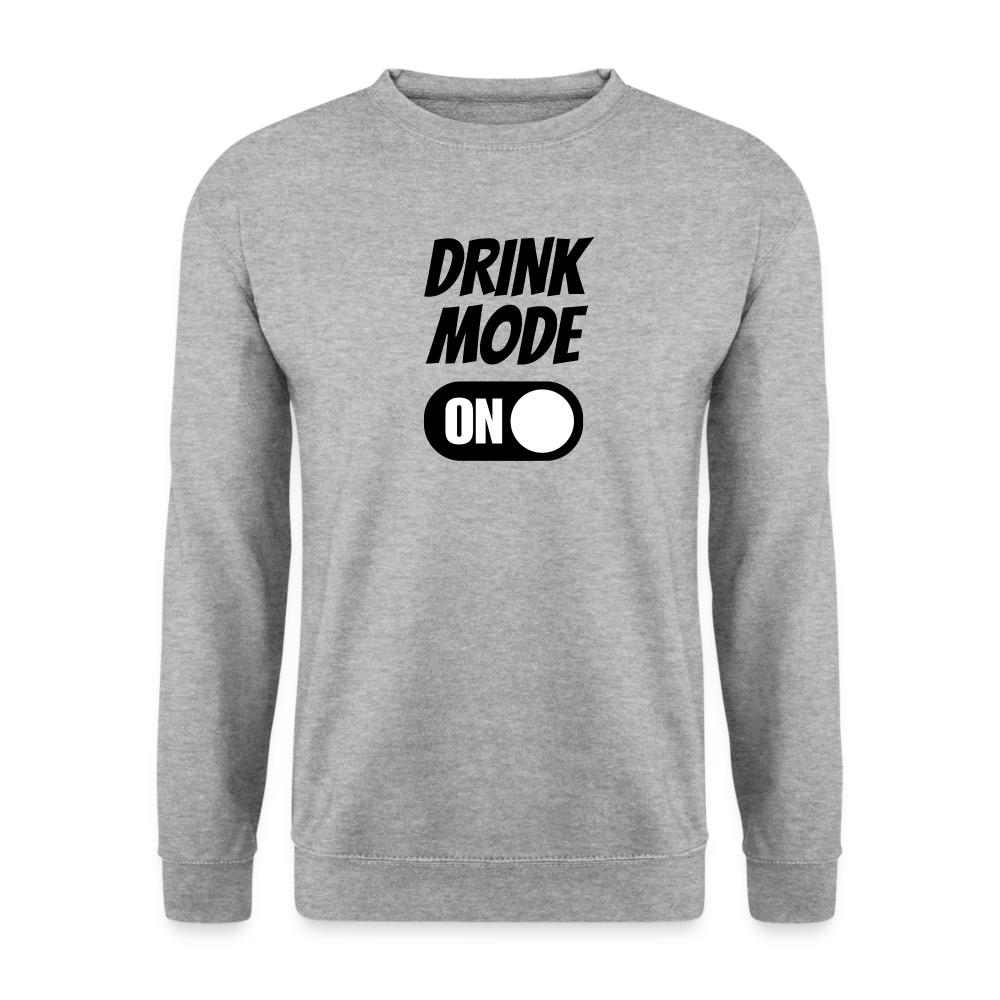 DRINK MODE ON - Unisex Pullover - Weißgrau meliert