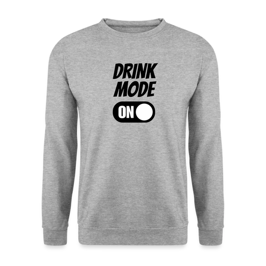 DRINK MODE ON - Unisex Pullover - Weißgrau meliert