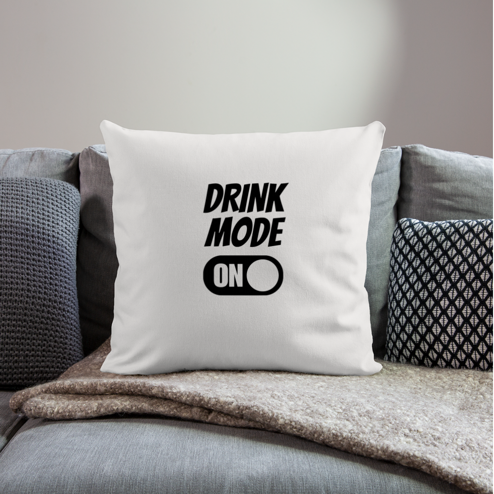 DRINK MODE ON - Sofakissen mit Füllung 44 x 44 cm - Naturweiß