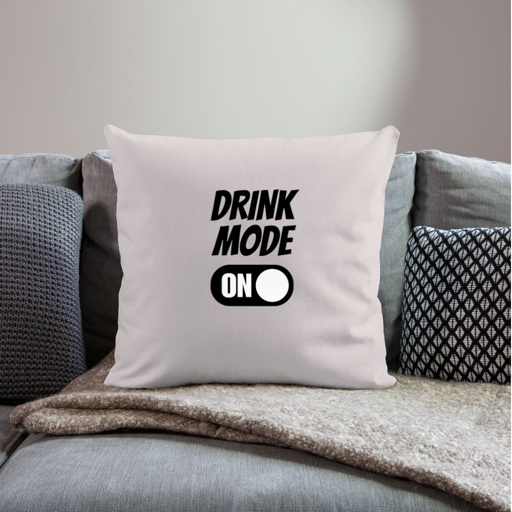 DRINK MODE ON - Sofakissen mit Füllung 44 x 44 cm - helles Taupe